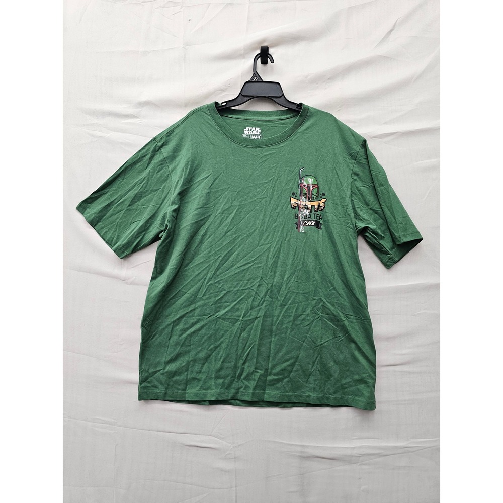 Star Wars Mens Graphic Short Sleeve T-Shirt Green Cotton Casual Size XXL